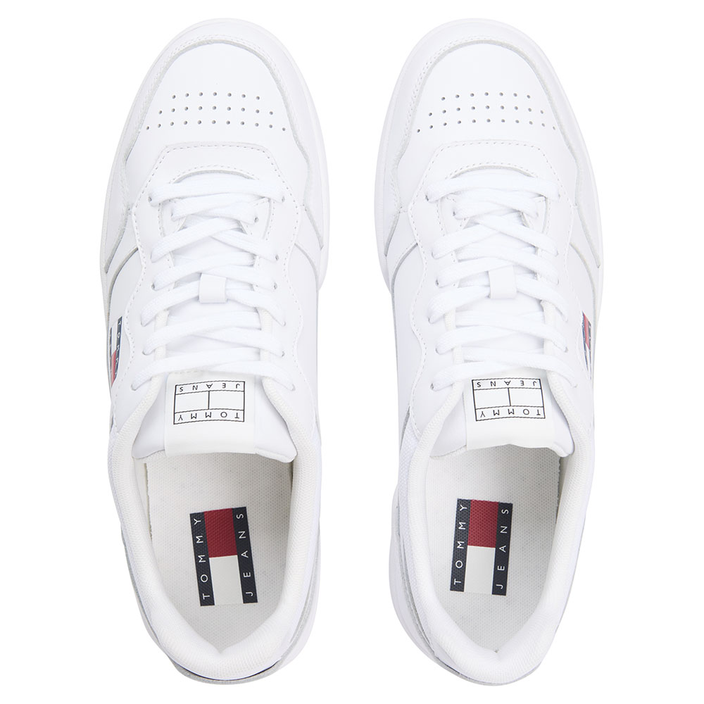 Men's White Cupsole Leather Essentials Sneakers Tommy Jeans EM0EM01443-YBR